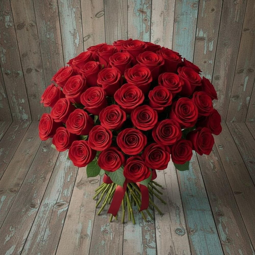 Букет 55 Красных роз Фридом в Саввино