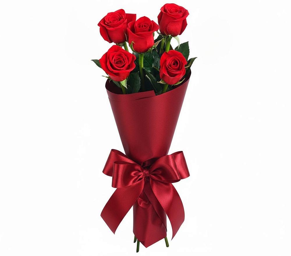 Букет 5 Красных роз Эдлесс Лав в Саввино