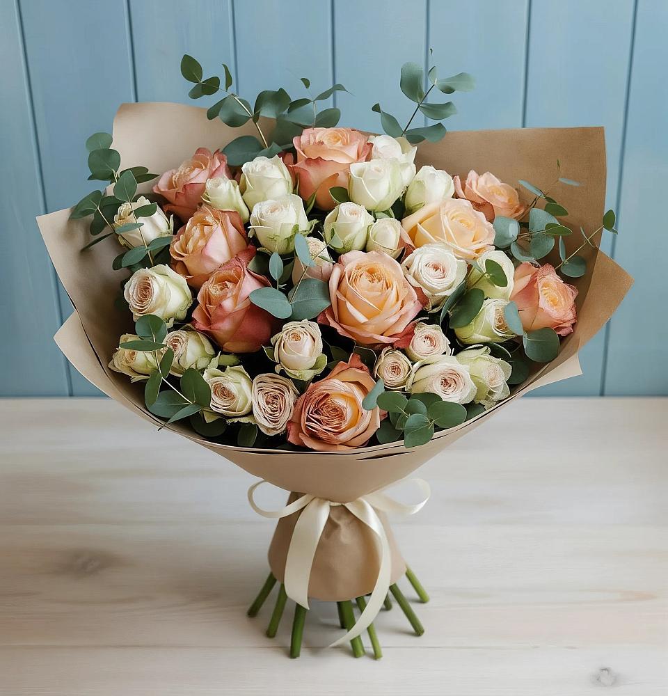 Букет цветов из: Альстромерии и Розы в Саввино