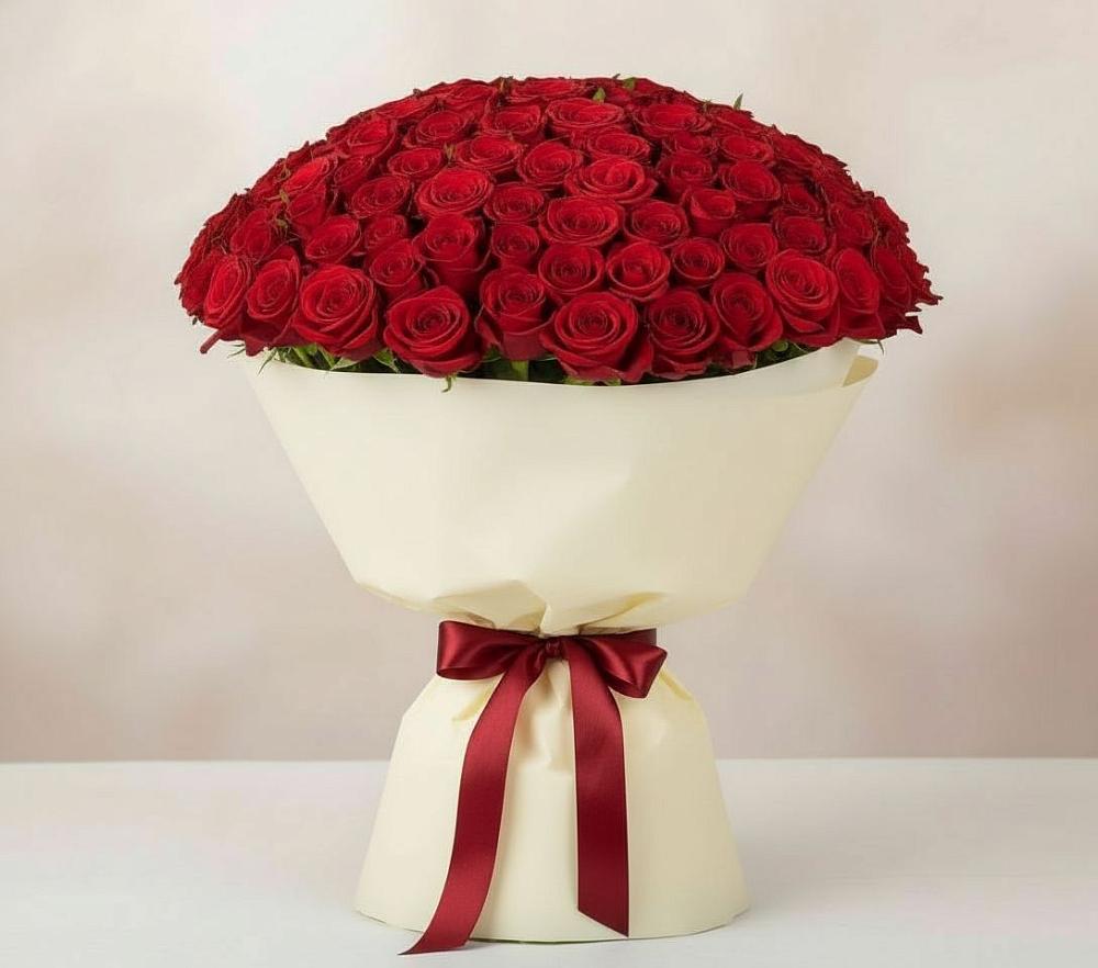 Букет 101 Красная роза Милано в Саввино