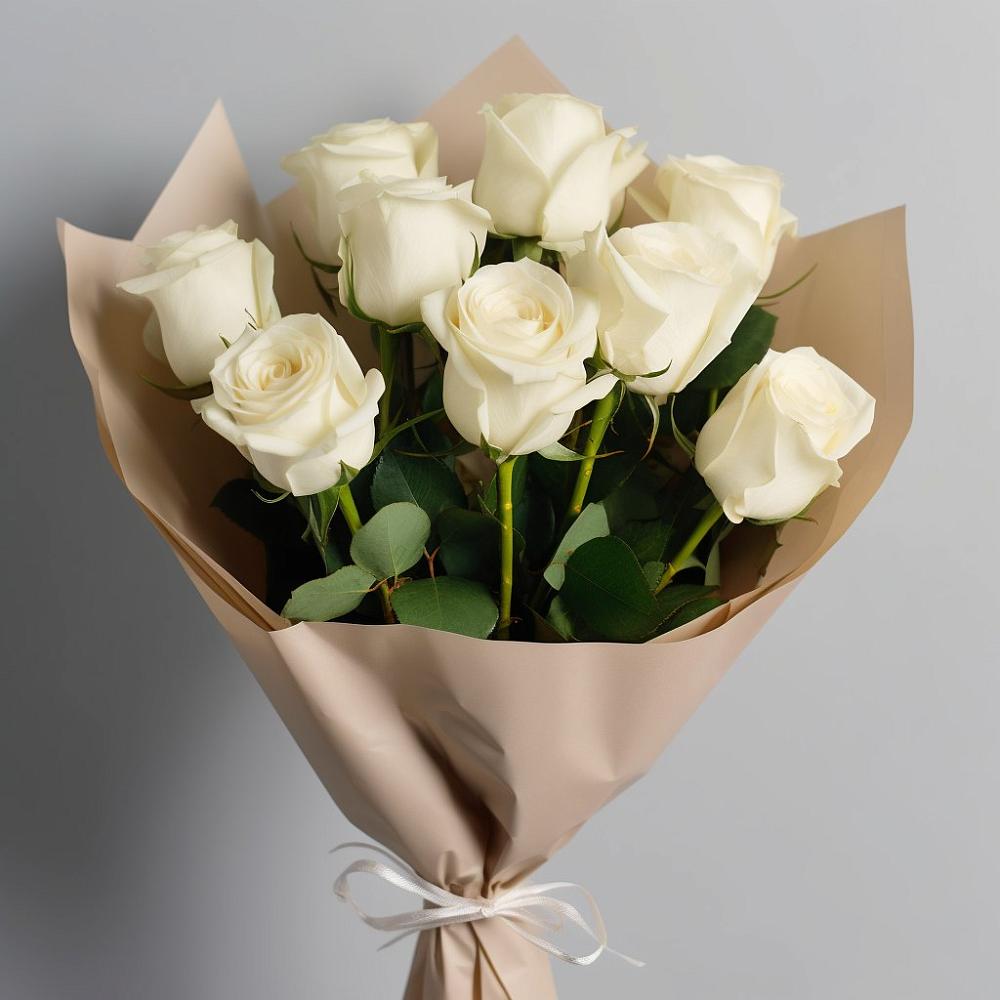 Букет 9 Белых роз Эдлесс Лав в Саввино