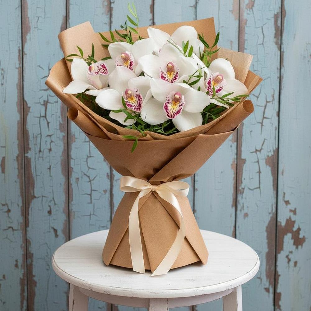 Букет цветов из: Орхидеи и Розы в Саввино