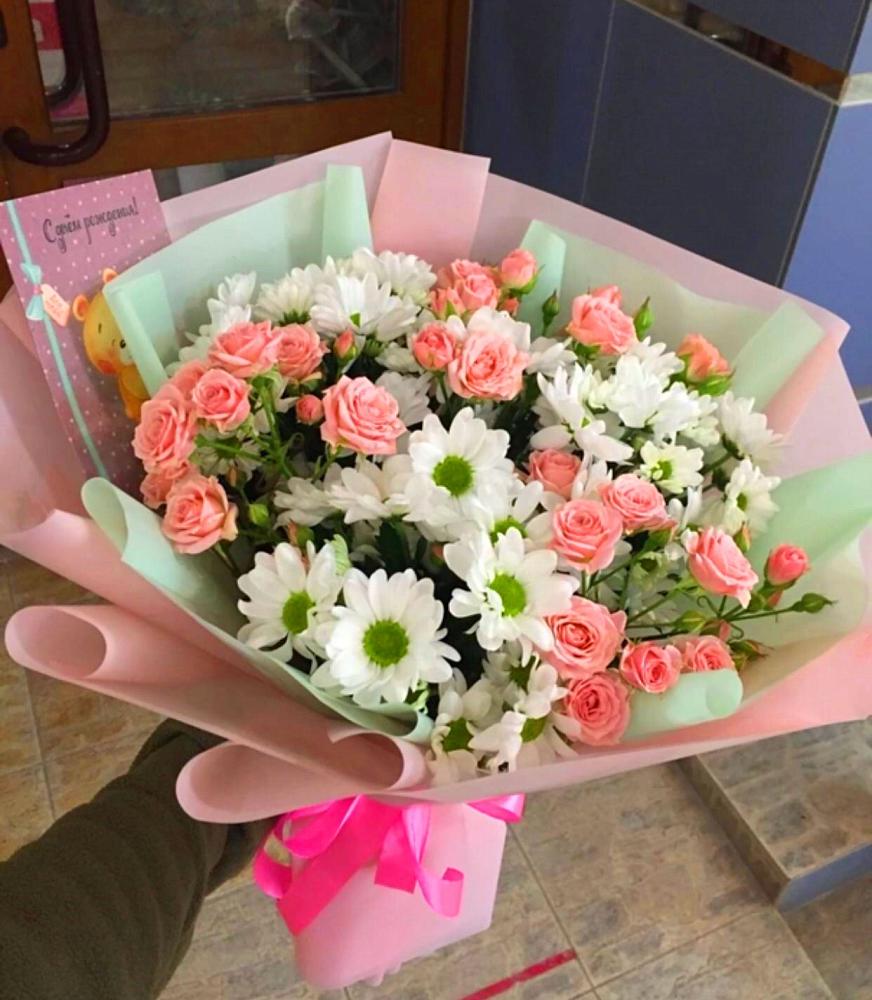 Букет цветов из: Розы и Хризантемы в Саввино