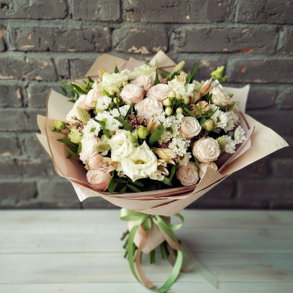 Букет цветов из: Альстромерии, Розы и Хризантемы в Саввино