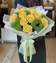 Букет цветов из:  Хризантемы и Розы в Саввино