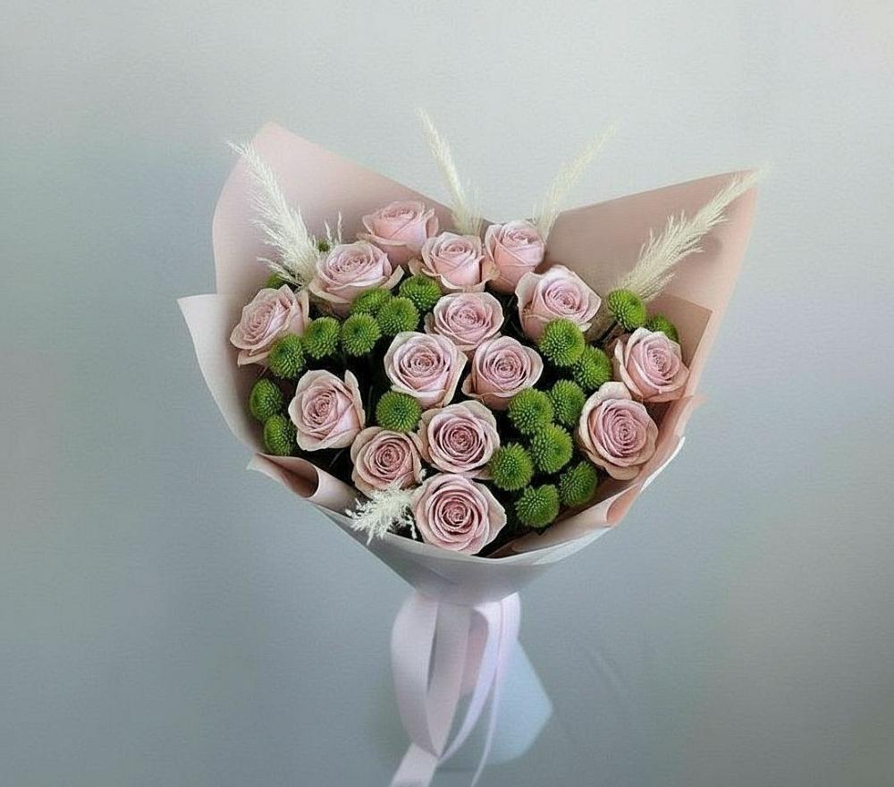 Букет цветов из: Розы и Хризантемы в Саввино