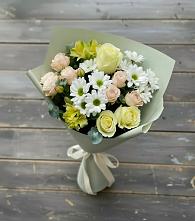 Букет цветов из:  Альстромерии, Розы и Хризантемы в Саввино