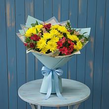 Букет цветов из:  Альстромерии и Хризантемы в Саввино