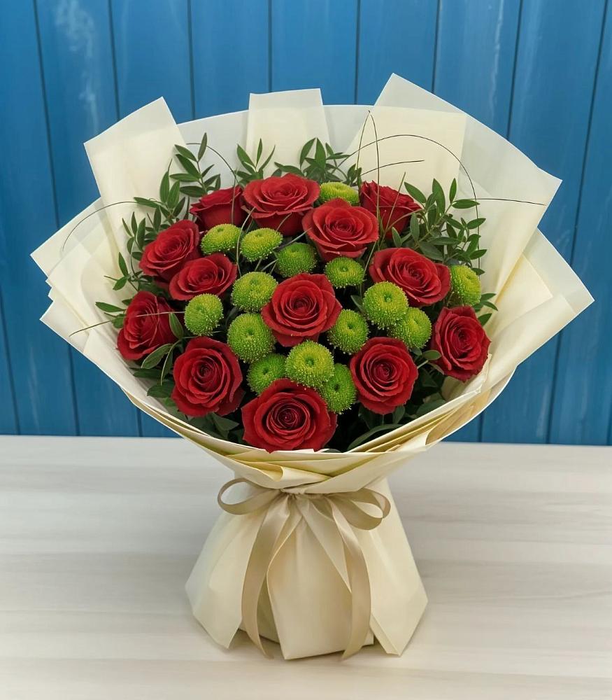 Букет цветов из: Розы и Хризантемы в Саввино